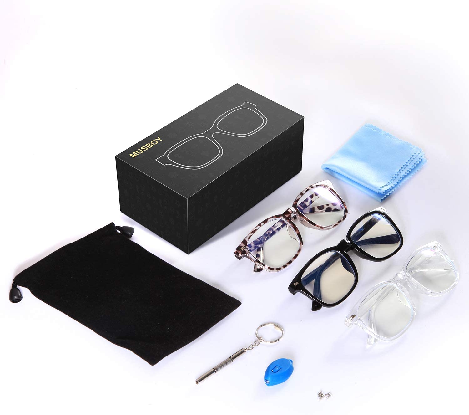 MUSBOY Blaulicht-Brille, 3er-Pack - Image 3